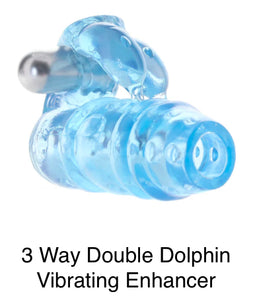 Three-way double dolphin vibrating enhancer