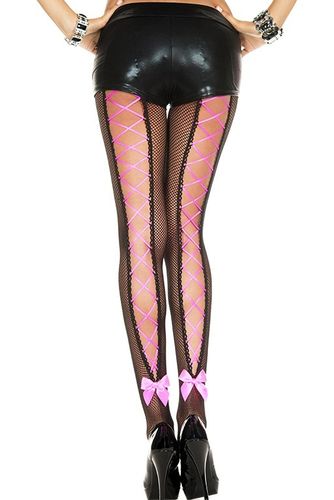 50012 Corset back fishnet pantyhose included strings