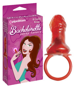 Bachelorette Party Favors Candy Penis Rings 8 Pack
