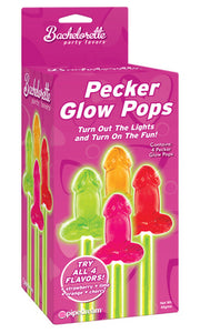 Bachelorette Party Pecker Glow Pops in 4 Pack